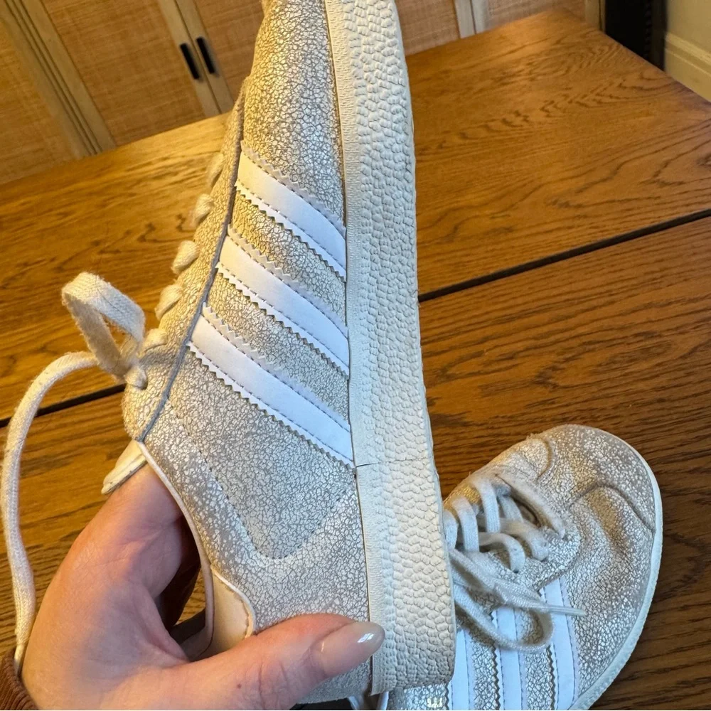 Adidas Gazelle Clear Grey Crackle B41655 Cloud Off White Shoes Sneakers Womens 6